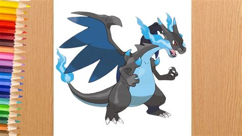 How To Draw Mega Charizard X .